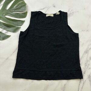 Valerie Separates Womens Vintage 90s Lace Crop Top Size M Petite Black Scoop